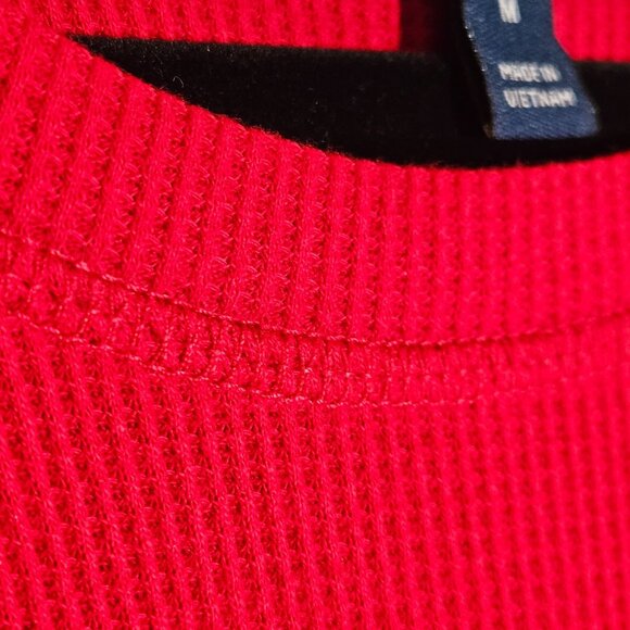 Karen Scott Sport Womens Red Waffle Knit Long Sleeve Pullover Size M Soft & Brea - Picture 4 of 15